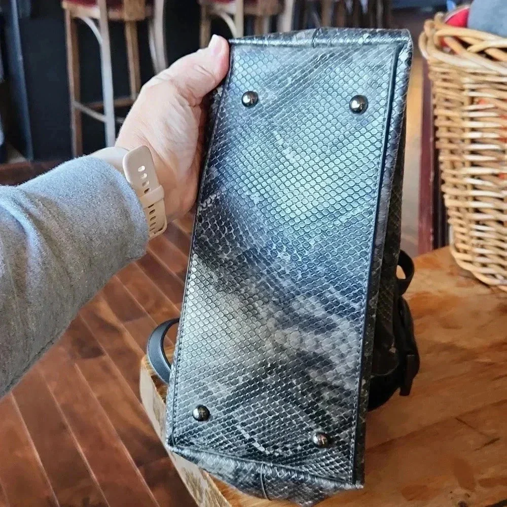 Alexa Python Snake‎ Hobo Bag Adjustable Strap Black Gray